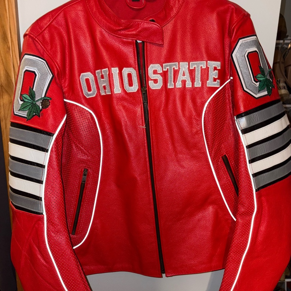 Ohio State Red Leather Jacket